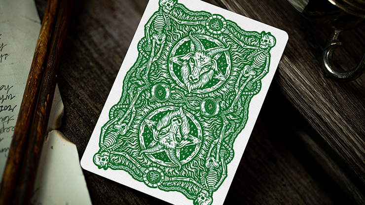666 Green Playing Cards by Riffle Shuffle